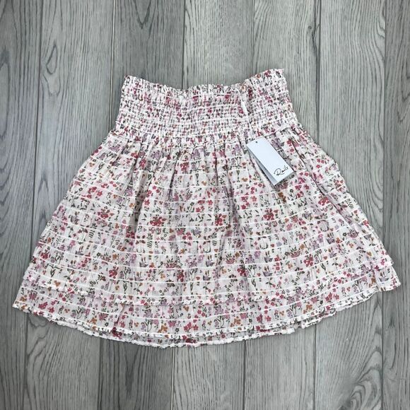Rails Addison Size M Ambrosia Disty Floral Tiered Pullon Smocked Mini NEW Skirt - Picture 4 of 8